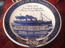 Diesel Clothing Extremely Rare Ceramic Wall Plates X3 Signed Vintage Brand New