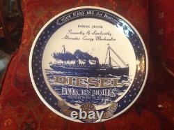 Diesel Clothing Extremely Rare Ceramic Wall Plates X3 Signed Vintage Brand New