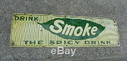 Drink Smoke Vintage Soda Tin Sign Rare