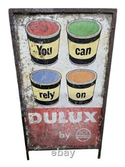 Dulux Paint British Vintage Metal Advertising Sign Rare (Decorative Salvage)