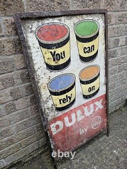 Dulux Paint British Vintage Metal Advertising Sign Rare (Decorative Salvage)