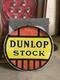 Dunlop stock double sided vintage Hanging enamel sign Rare