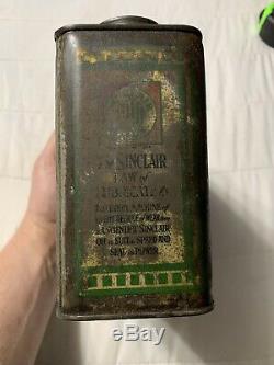 Early Rare Vintage Sinclair Opaline Motor Oil Pinstripe Half Gallon Can