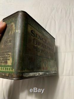 Early Rare Vintage Sinclair Opaline Motor Oil Pinstripe Half Gallon Can