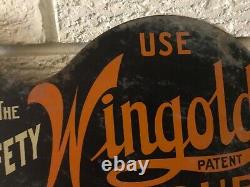 Early Rare Vintage Wingold Flour Flange Advertising Sign Winona Minnesota Mn