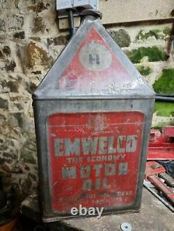 Emwelco Oil 5 Gallon Pyramid Can Wellsaline Automobilia Motor Collectable Rare