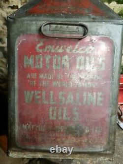 Emwelco Oil 5 Gallon Pyramid Can Wellsaline Automobilia Motor Collectable Rare