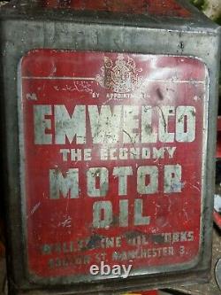 Emwelco Oil 5 Gallon Pyramid Can Wellsaline Automobilia Motor Collectable Rare