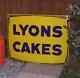 Enamel Sign Lyons Cakes Fine Example of this Large Original Rare Vintage Sign
