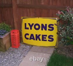 Enamel Sign Lyons Cakes Fine Example of this Large Original Rare Vintage Sign