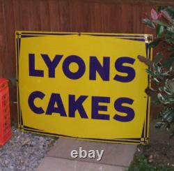 Enamel Sign Lyons Cakes Original Large Famous Vintage Rare Sign Stunning Example