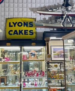 Enamel Sign Lyons Cakes Original Large Famous Vintage Rare Sign Stunning Example