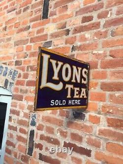 Enamel Sign Lyons Tea Original Old Rare Advertising Antique Collectable Vintage