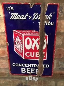 Enamel Sign Oxo Original Rare Old Advertising Antique Collectable Vintage Sign
