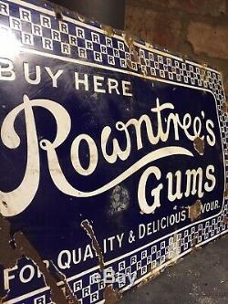 Enamel Sign Rowntrees Original Old Rare Advertising Antique Collectable Vintage