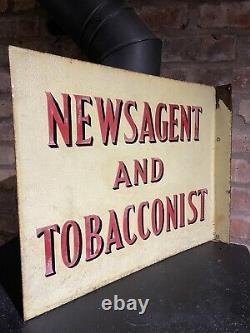 Enamel Sign Tobacco Original Old Rare Advertising Antique Vintage Retro D/ Sided