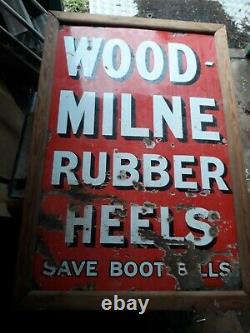 Enamel Sign Wood Milne Original Old Rare Advertising Antique Collectable Vintage
