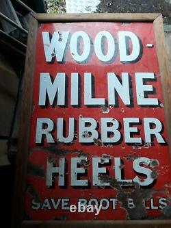 Enamel Sign Wood Milne Original Old Rare Advertising Antique Collectable Vintage