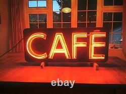 Extremely Rare Neon 1940s Vintage CAFE doublesided hanging sign