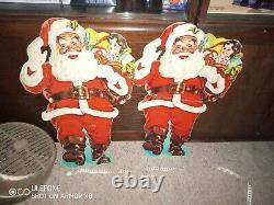 Extremely Rare Vintage Woolworths Father Christmas Store Display 60s Santa x2