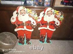 Extremely Rare Vintage Woolworths Father Christmas Store Display 60s Santa x2