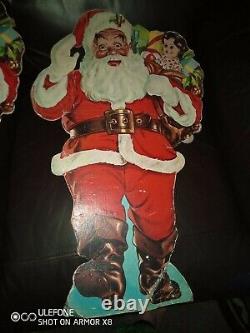 Extremely Rare Vintage Woolworths Father Christmas Store Display 60s Santa x2
