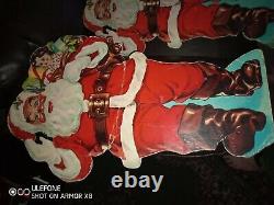 Extremely Rare Vintage Woolworths Father Christmas Store Display 60s Santa x2