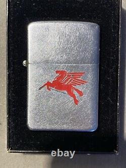 Extremely Rare vintage Zippo 1947-49 Red Mobile Gas Pegasus Advertisement WithBox