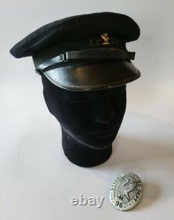 Extremely rare vintage Liverpool City Street Light Department cap & enamel badge