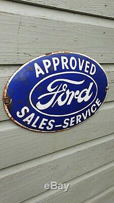 FORD ENAMEL SIGN OVAL American muscle rare vintage collectable