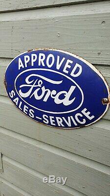 FORD ENAMEL SIGN OVAL American muscle rare vintage collectable