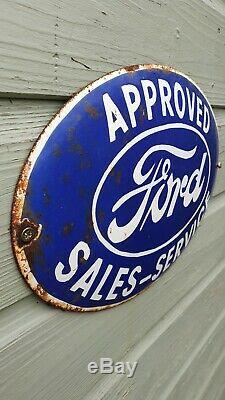 FORD ENAMEL SIGN OVAL American muscle rare vintage collectable