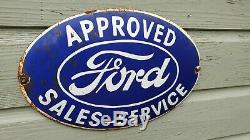 FORD ENAMEL SIGN OVAL American muscle rare vintage collectable