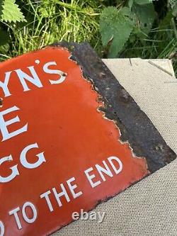 FRANKLYN'S FINE SHAGG VINTAGE double sided Enamel Sign, Antique, RARE, 1920s