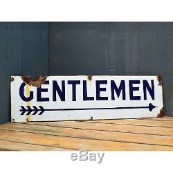 Gentleman Enamel Sign Br Railway Original Old Rare Advertising Antique Vintage