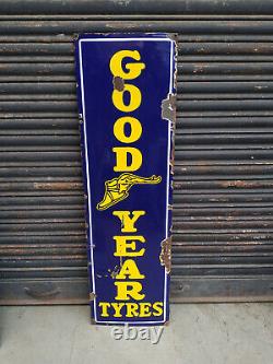 Good Year Tyre Flying Shoe Sign Vintage Porcelain Enamel Sign Rare Size 48 Inch#