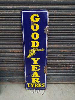 Good Year Tyre Flying Shoe Sign Vintage Porcelain Enamel Sign Rare Size 48 Inch#