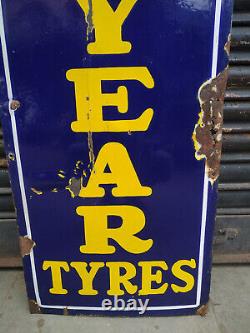 Good Year Tyre Flying Shoe Sign Vintage Porcelain Enamel Sign Rare Size 48 Inch#