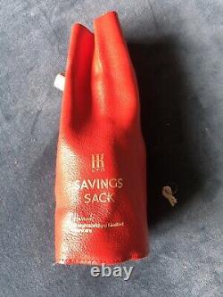 Harrods Vintage Memorabilia Rare Red Leather Harrods bank savings Sack