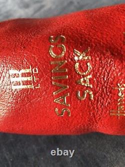 Harrods Vintage Memorabilia Rare Red Leather Harrods bank savings Sack