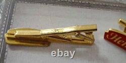 Heinz Cufflinks and Tie Clip Gold Plated and Enamel Extremely Rare Vintage Items