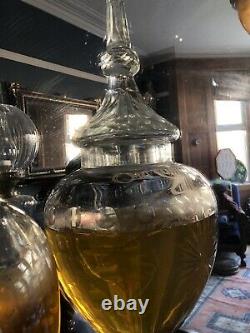 Huge cut glass Vintage Old Comber Irish Whiskey Dispenser Rare