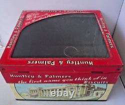 Huntley & Palmers Vintage Glass Top Shop Counter Advertising Biscuits Tin Rare