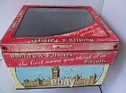 Huntley & Palmers Vintage Glass Top Shop Counter Advertising Biscuits Tin Rare