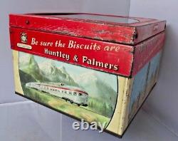 Huntley & Palmers Vintage Glass Top Shop Counter Advertising Biscuits Tin Rare