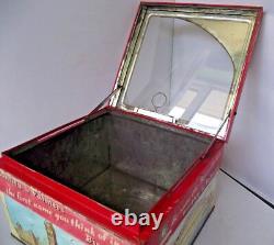 Huntley & Palmers Vintage Glass Top Shop Counter Advertising Biscuits Tin Rare