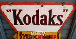 Kodak Verichrome Film Cutout Advertising Vintage Porcelain Enamel Sign Rare 1930