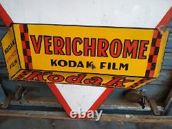 Kodak Verichrome Film Cutout Advertising Vintage Porcelain Enamel Sign Rare 1930