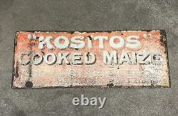 Kositos Cooked Maize Best Stock Feed Vintage Antique Enamel Sign Rare