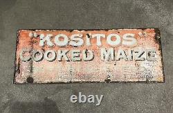 Kositos Cooked Maize Best Stock Feed Vintage Antique Enamel Sign Rare
